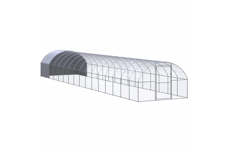 Utendørs hønsehus 3x16x2 m galvanisert stål - Silver - Hønsehus - Til dyrene - Hønsegård