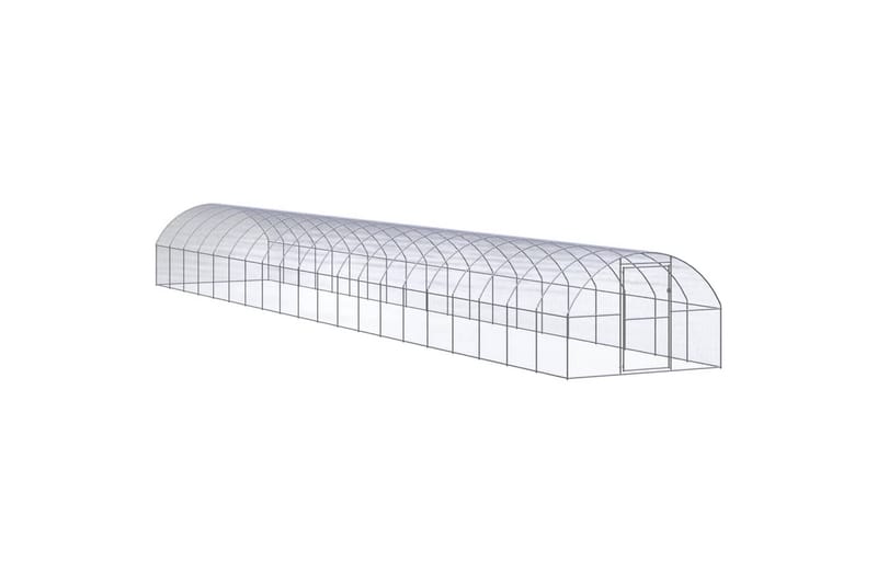 Utendørs hønsehus 3x20x2 m galvanisert stål - Silver - Hønsehus - Til dyrene - Hønsegård