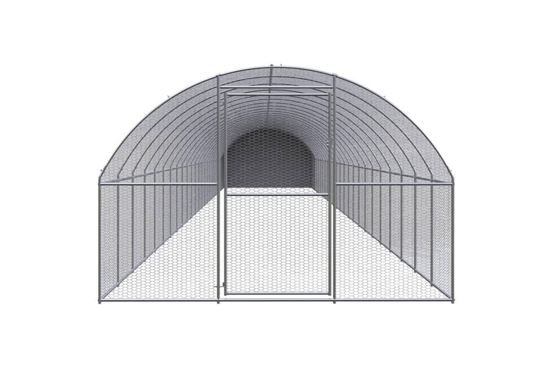 Utendørs hønsehus 3x24x2 m galvanisert stål - Silver - Hønsehus - Til dyrene - Hønsegård