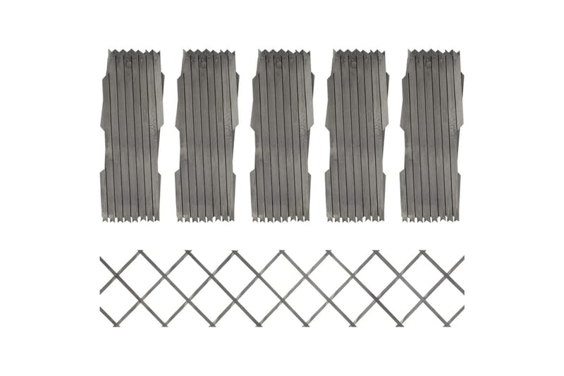 Espaliergjerder 5 stk heltre gran 180x30 cm grå - Grå - Hus & oppussing - Innsynsbeskyttelse & innhegning - Gjerde