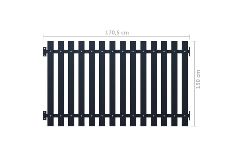 Gjerdepanel antrasitt 170,5x150 cm pulverlakkert stål - Antrasittgrå - Hus & oppussing - Innsynsbeskyttelse & innhegning - Gjerde