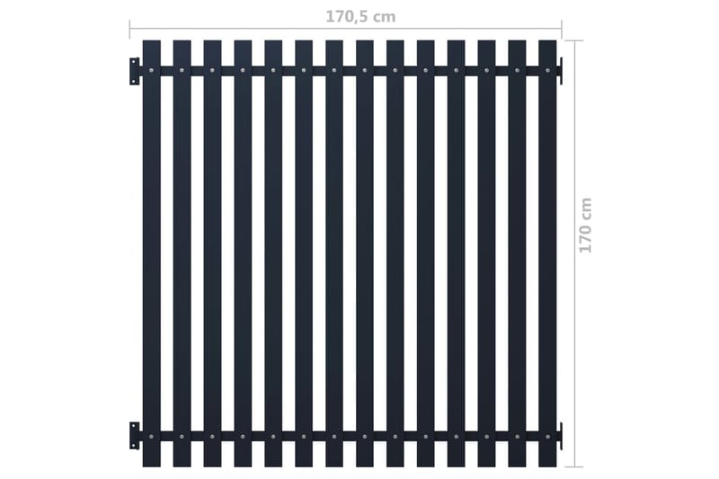 Gjerdepanel antrasitt 170,5x170 cm pulverlakkert stål - Antrasittgrå - Hus & oppussing - Innsynsbeskyttelse & innhegning - Gjerde