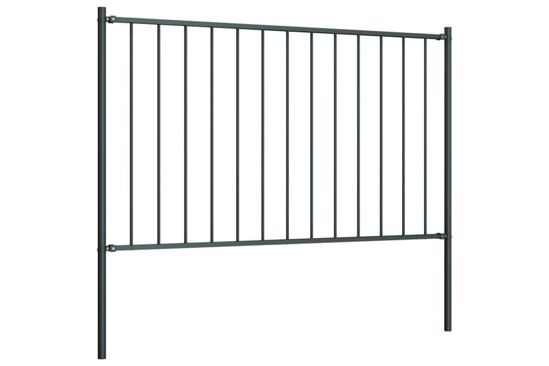 Gjerdepanel m. stolper pulverlakkert stål 1,7x1,25m - Hus & oppussing - Innsynsbeskyttelse & innhegning - Gjerde