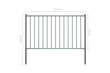 Gjerdepanel m. stolper pulverlakkert stål 1,7x0,75m - Hus & oppussing - Innsynsbeskyttelse & innhegning - Gjerde