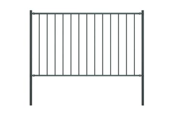 Gjerdepanel med stolper pulverlakkert stål 1,7x1 m antrasitt - Hus & oppussing - Innsynsbeskyttelse & innhegning - Gjerde