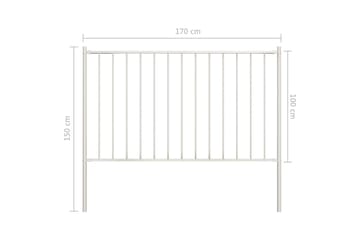 Gjerdepanel med stolper pulverlakkert stål 1,7x1 m hvit - Hus & oppussing - Innsynsbeskyttelse & innhegning - Gjerde