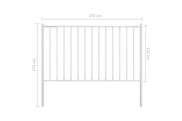 Gjerdepanel med stolper pulverlakkert stål 1,7x1,25 m hvit - Hus & oppussing - Innsynsbeskyttelse & innhegning - Gjerde