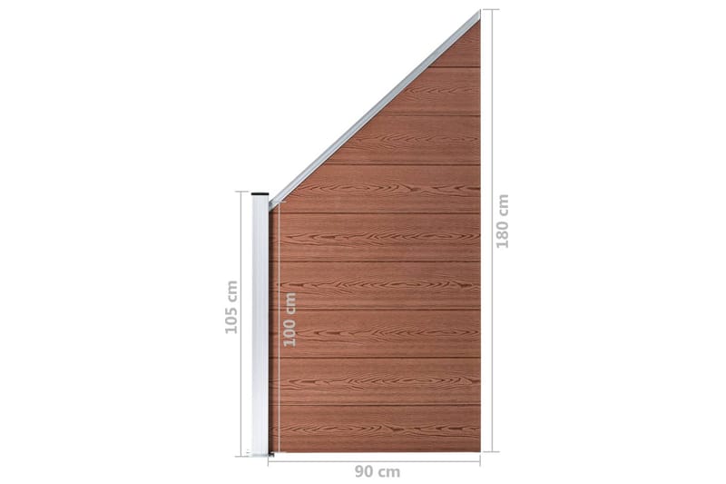 Gjerdepanel WPC 90x(100-180) cm brun - Hus & oppussing - Innsynsbeskyttelse & innhegning - Gjerde