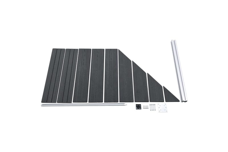 Gjerdepanel WPC 90x(100-180) cm grå - Hus & oppussing - Innsynsbeskyttelse & innhegning - Gjerde
