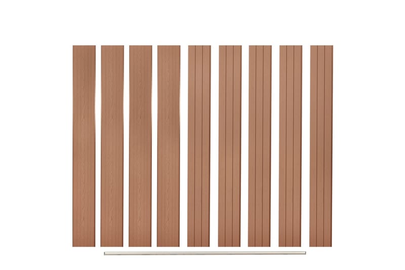 Gjerdepaneler 9 stk WPC 170 cm brun - Hus & oppussing - Innsynsbeskyttelse & innhegning - Gjerde