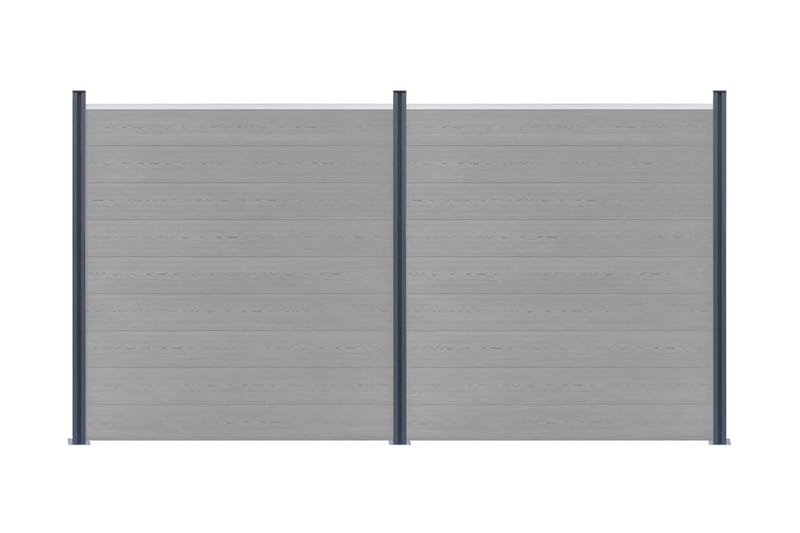 Gjerdestolper 3 stk mørkegrå 185 cm aluminium - Hus & oppussing - Innsynsbeskyttelse & innhegning - Gjerde