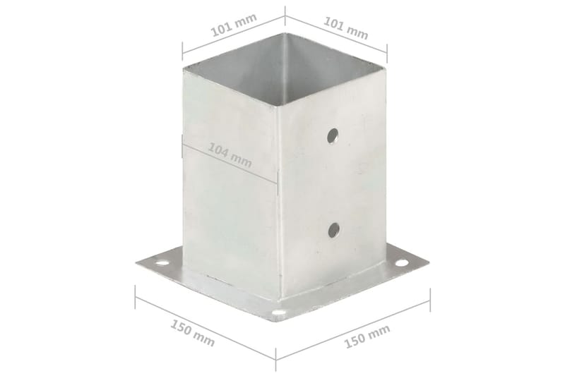 Stolpeankere 4 stk galvanisert metall 101 mm - Hus & oppussing - Innsynsbeskyttelse & innhegning - Gjerde
