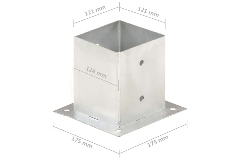 Stolpeankere 4 stk galvanisert metall 121 mm - Hus & oppussing - Innsynsbeskyttelse & innhegning - Gjerde