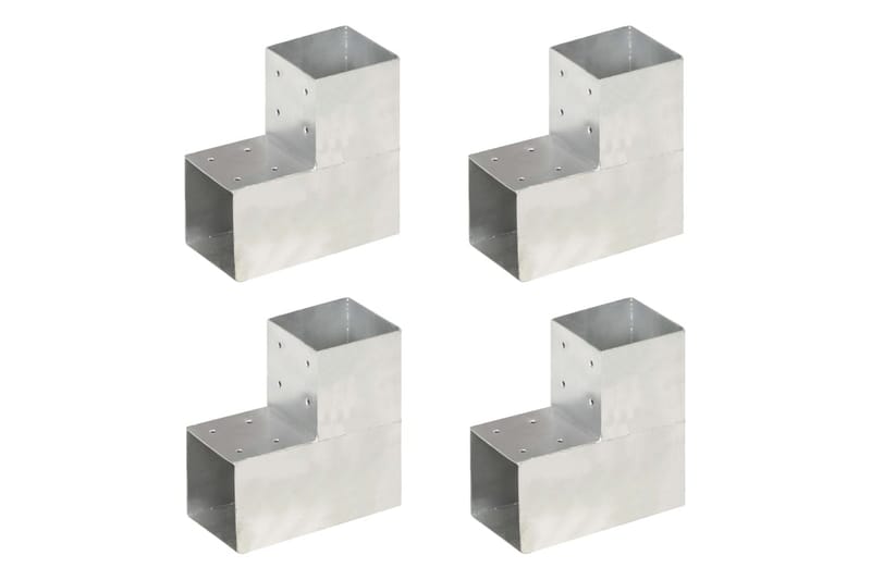 Stolpesko 4 stk L-form galvanisert metall 101x101 mm - Hus & oppussing - Innsynsbeskyttelse & innhegning - Gjerde