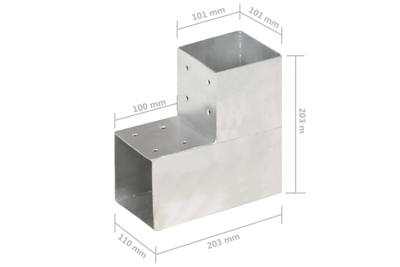 Stolpesko 4 stk L-form galvanisert metall 101x101 mm - Hus & oppussing - Innsynsbeskyttelse & innhegning - Gjerde