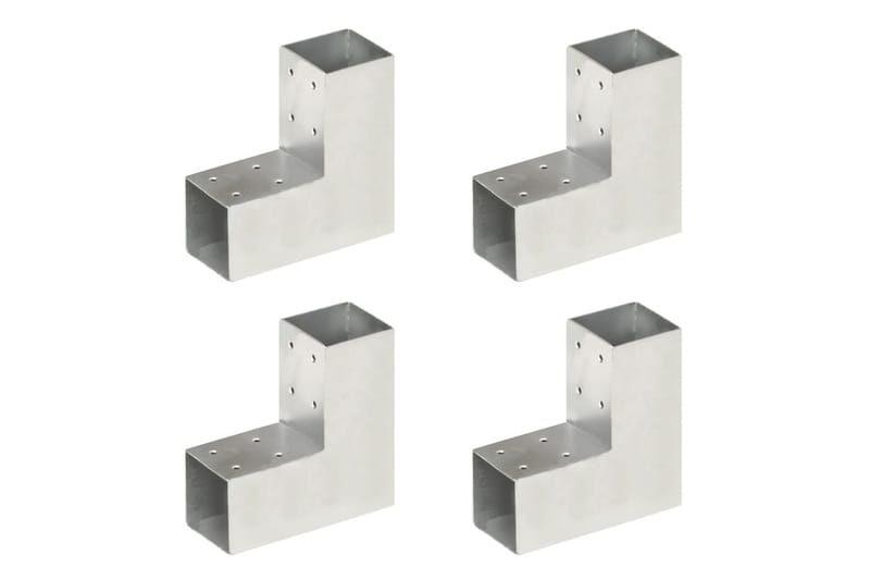 Stolpesko 4 stk L-form galvanisert metall 71x71 mm - Hus & oppussing - Innsynsbeskyttelse & innhegning - Gjerde