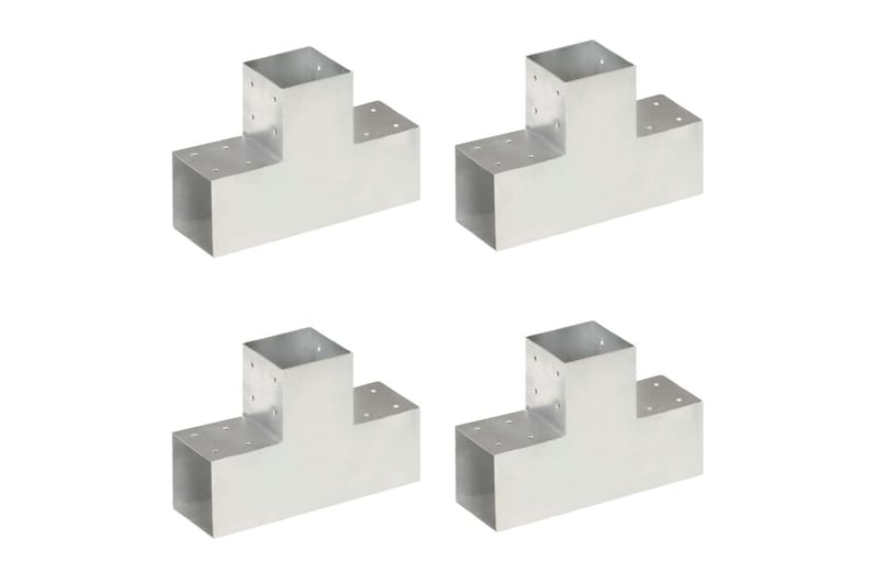 Stolpesko 4 stk T-form galvanisert metall 101x101 mm - Hus & oppussing - Innsynsbeskyttelse & innhegning - Gjerde