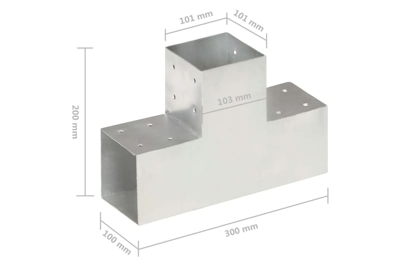Stolpesko 4 stk T-form galvanisert metall 101x101 mm - Hus & oppussing - Innsynsbeskyttelse & innhegning - Gjerde