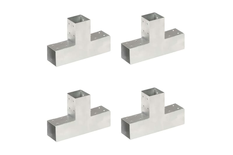 Stolpesko 4 stk T-form galvanisert metall 71x71 mm - Hus & oppussing - Innsynsbeskyttelse & innhegning - Gjerde