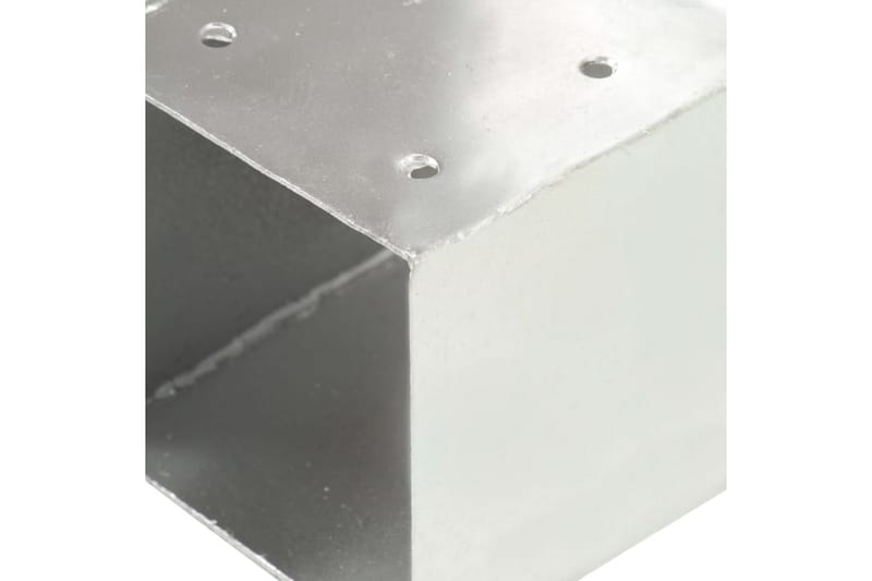 Stolpesko 4 stk T-form galvanisert metall 71x71 mm - Gjerdestolpe