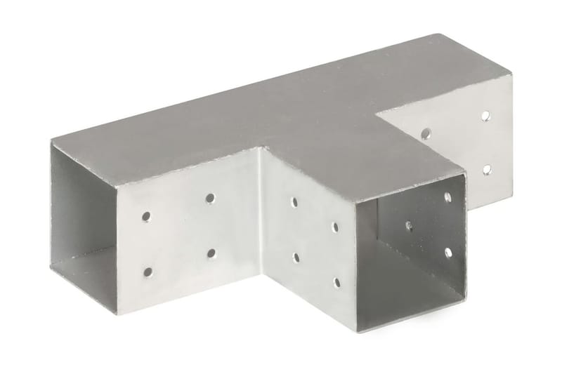 Stolpesko 4 stk T-form galvanisert metall 81x81 mm - Hus & oppussing - Innsynsbeskyttelse & innhegning - Gjerde