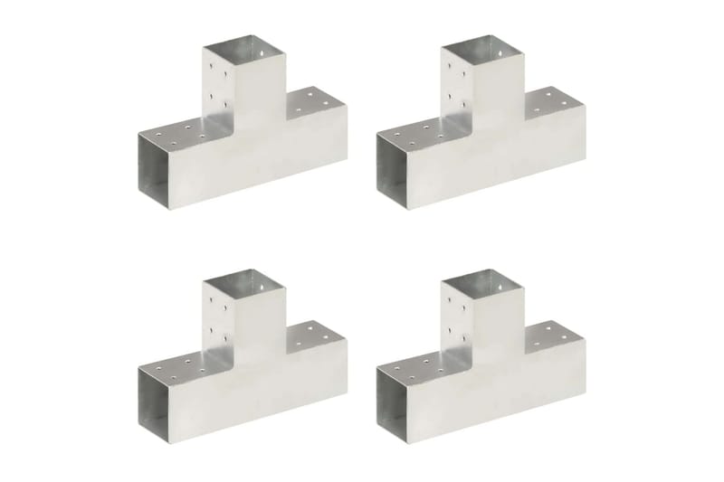 Stolpesko 4 stk T-form galvanisert metall 81x81 mm - Hus & oppussing - Innsynsbeskyttelse & innhegning - Gjerde