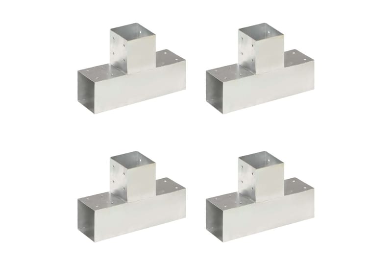 Stolpesko 4 stk T-form galvanisert metall 91x91 mm - Hus & oppussing - Innsynsbeskyttelse & innhegning - Gjerde