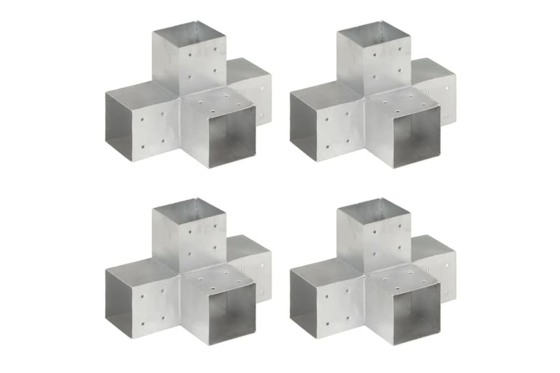 Stolpesko 4 stk X-form galvanisert metall 101x101 mm - Hus & oppussing - Innsynsbeskyttelse & innhegning - Gjerde