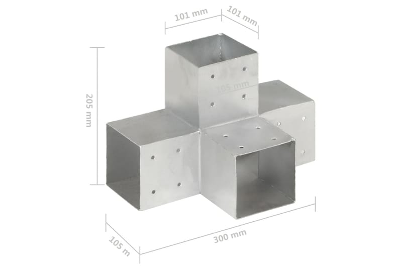 Stolpesko 4 stk X-form galvanisert metall 101x101 mm - Hus & oppussing - Innsynsbeskyttelse & innhegning - Gjerde