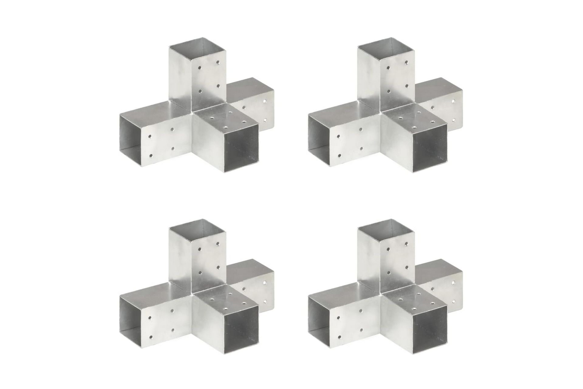 Stolpesko 4 stk X-form galvanisert metall 71x71 mm - Hus & oppussing - Innsynsbeskyttelse & innhegning - Gjerde
