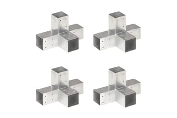 Stolpesko 4 stk X-form galvanisert metall 71x71 mm - Hus & oppussing - Innsynsbeskyttelse & innhegning - Gjerde