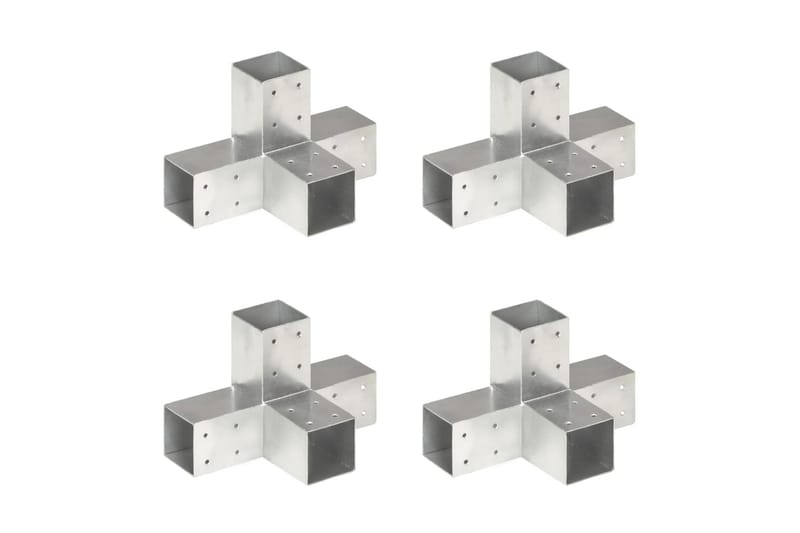 Stolpesko 4 stk X-form galvanisert metall 71x71 mm - Hus & oppussing - Innsynsbeskyttelse & innhegning - Gjerde