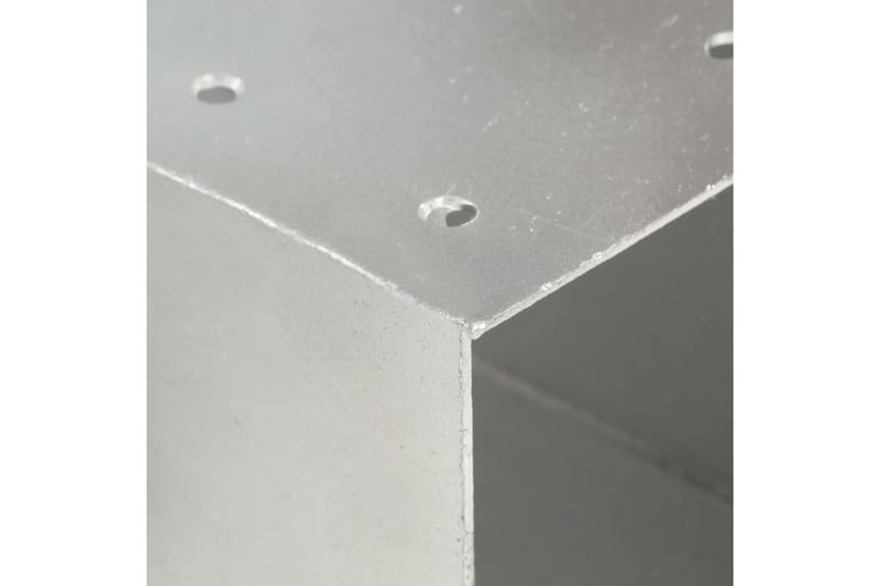 Stolpesko 4 stk X-form galvanisert metall 71x71 mm - Gjerdestolpe