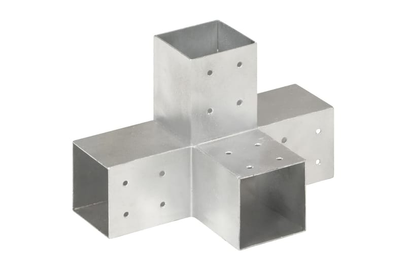 Stolpesko 4 stk X-form galvanisert metall 81x81 mm - Hus & oppussing - Innsynsbeskyttelse & innhegning - Gjerde