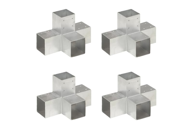 Stolpesko 4 stk X-form galvanisert metall 91x91 mm - Hus & oppussing - Innsynsbeskyttelse & innhegning - Gjerde