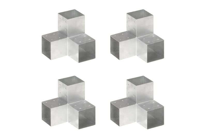 Stolpesko 4 stk Y-form galvanisert metall 101x101 mm - Hus & oppussing - Innsynsbeskyttelse & innhegning - Gjerde