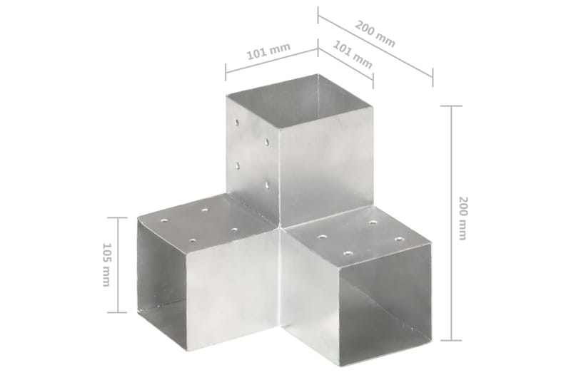 Stolpesko 4 stk Y-form galvanisert metall 101x101 mm - Hus & oppussing - Innsynsbeskyttelse & innhegning - Gjerde