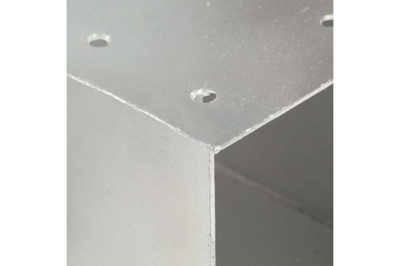 Stolpesko 4 stk Y-form galvanisert metall 71x71 mm - Gjerdestolpe
