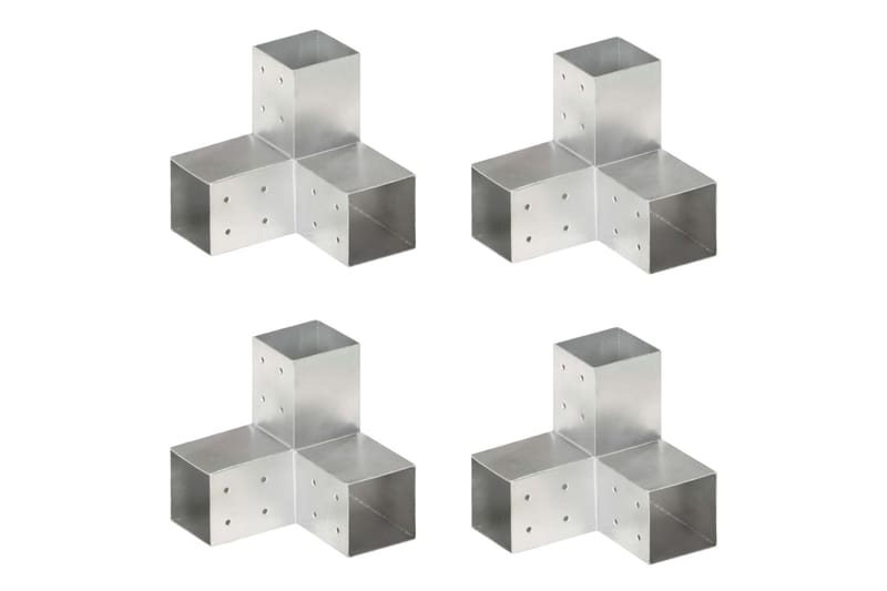 Stolpesko 4 stk Y-form galvanisert metall 81x81 mm - Hus & oppussing - Innsynsbeskyttelse & innhegning - Gjerde