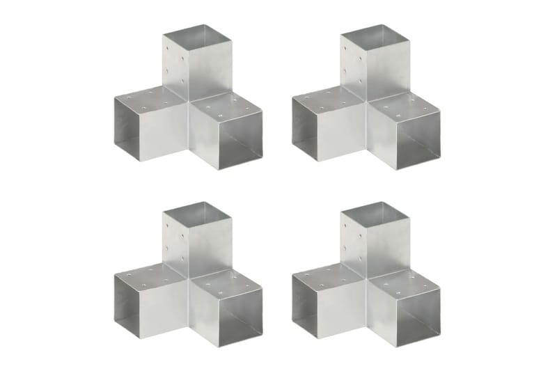 Stolpesko 4 stk Y-form galvanisert metall 91x91 mm - Hus & oppussing - Innsynsbeskyttelse & innhegning - Gjerde