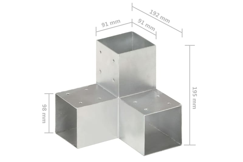 Stolpesko Y-form galvanisert metall 91x91 mm - Hus & oppussing - Innsynsbeskyttelse & innhegning - Gjerde