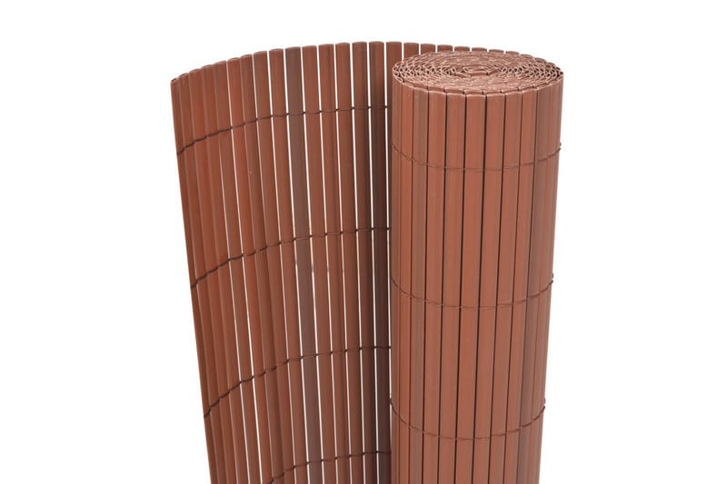 Dobbelsidet hagegjerde PVC 90x300 cm brun - Plastgjerde