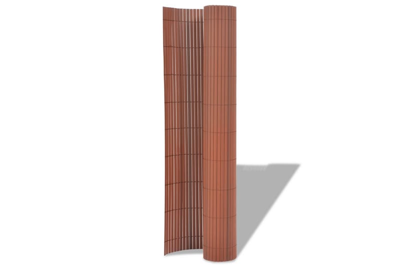 Dobbelsidet hagegjerde PVC 90x500 cm brun - Hus & oppussing - Innsynsbeskyttelse & innhegning - Gjerde