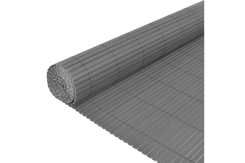 Dobbelsidet hagegjerde PVC 90x300 cm grå - Plastgjerde