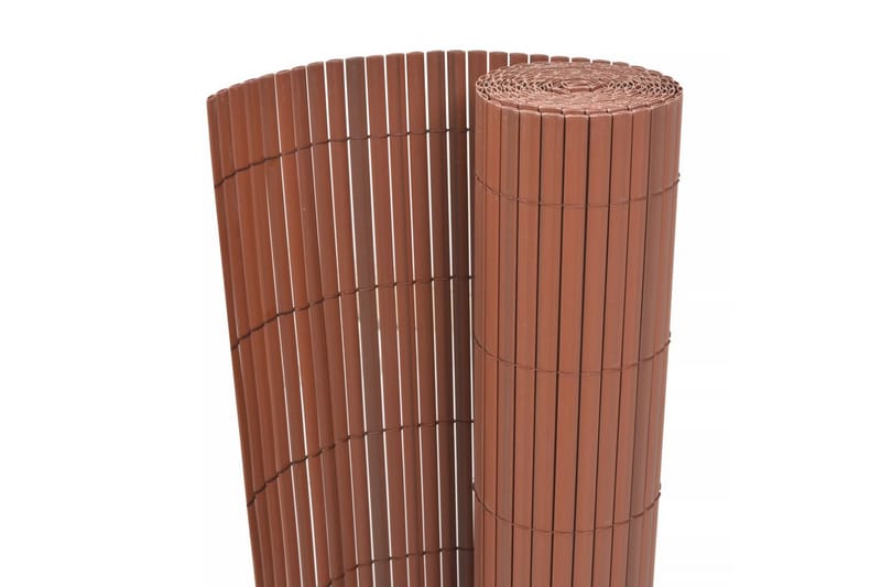 Dobbelsidet hagegjerde PVC 90x500 cm brun - Plastgjerde