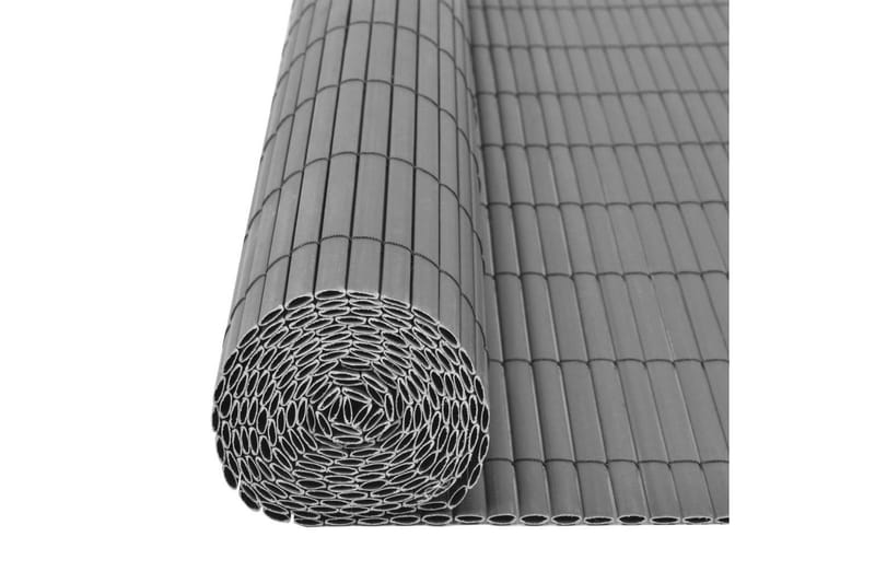 Dobbelsidet hagegjerde PVC 90x300 cm grå - Plastgjerde