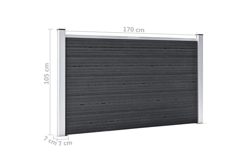 Hagegjerde WPC 872x106 cm grå - Hus & oppussing - Innsynsbeskyttelse & innhegning - Gjerde