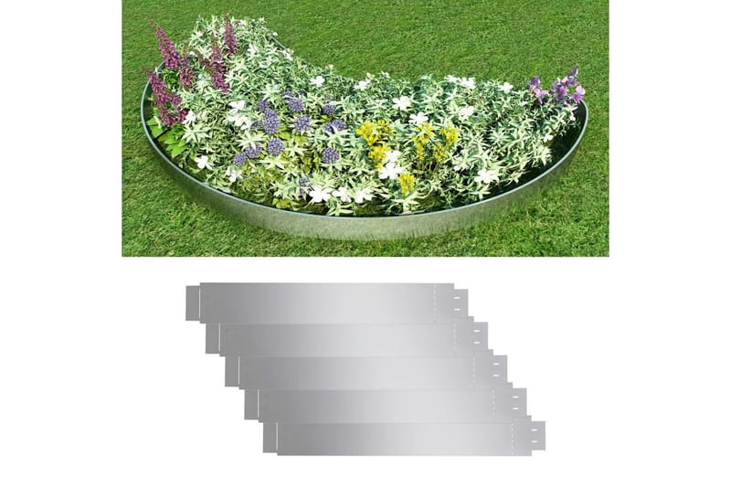 Gjerdekanter i galvanisert stål 100 x 15 cm sett 5 deler - Hus & oppussing - Innsynsbeskyttelse & innhegning - Gjerde