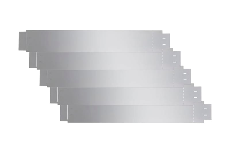 Gjerdekanter i galvanisert stål 100 x 15 cm sett 5 deler - Hus & oppussing - Innsynsbeskyttelse & innhegning - Gjerde