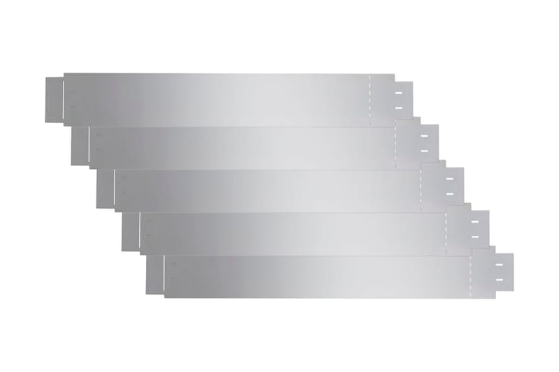 Gjerdekanter i galvanisert stål 100 x 15 cm sett 5 deler - Smijernsgjerde & jerngjerde